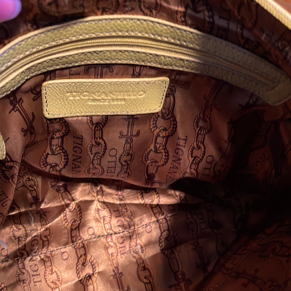 TIGNANELLO YELLOW LEATHER SATCHEL BAG - Picture 4 of 5